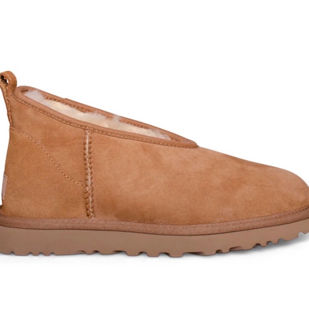 UGG Cozy Warm Fuzzy Chic Chestnut Suede Micro Mini Boot size 8 EUC - Picture 8 of 11